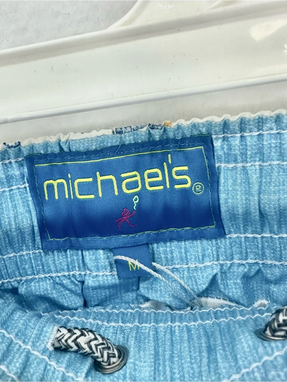 Michael’s Swimwear Cyclist Swim Trunks Turtle Men’s Medium White